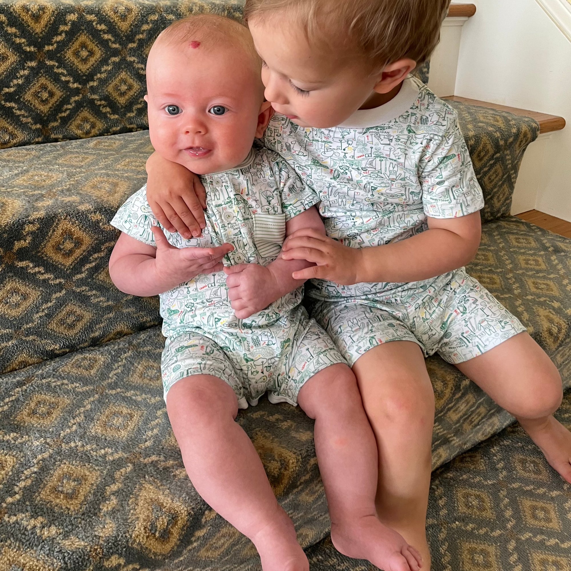 Joy Street Kids Golf print shortie romper