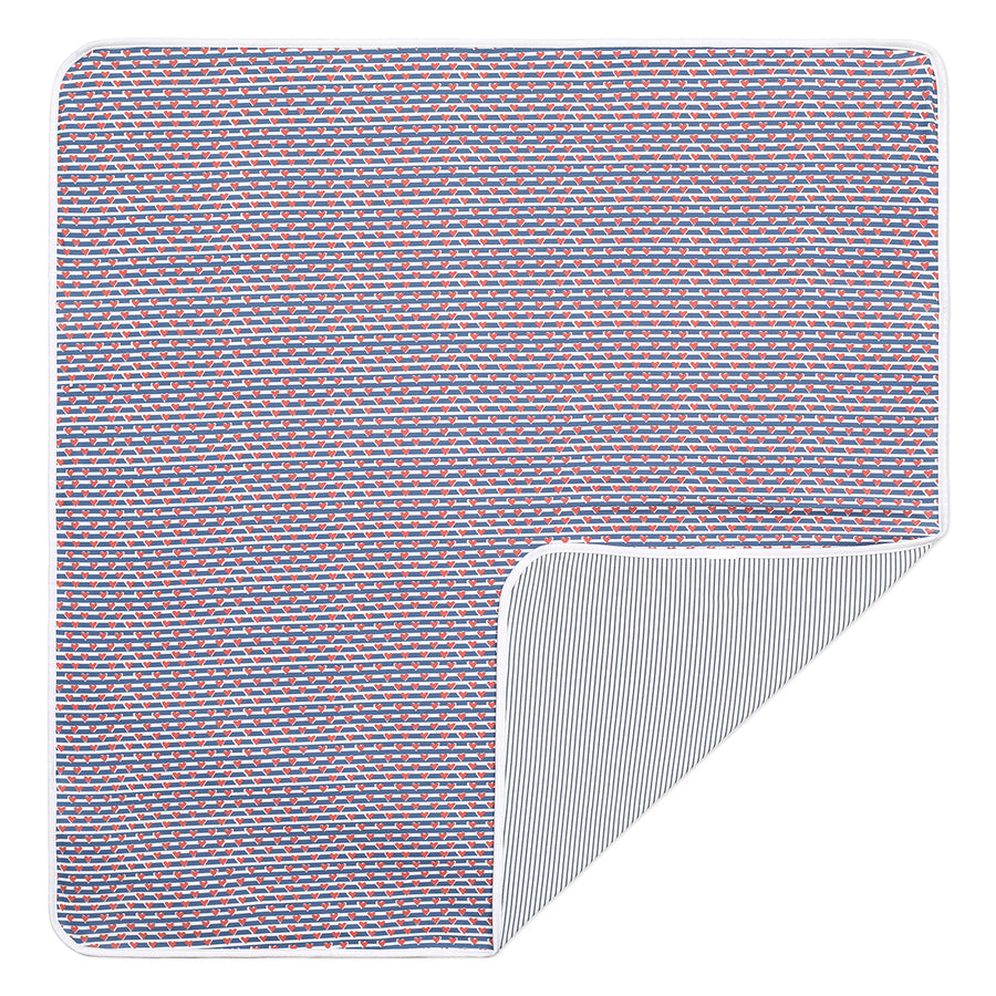 Sailor Hearts Navy Baby Blanket