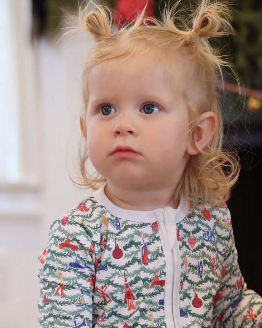 Joy Street Oh Christmas Tree Zip BAby Onesie