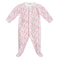 Pink Birth Flowers Puff Sleeve Snap Onesie