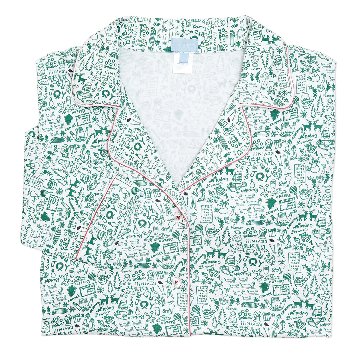 Joy Street Women&#39;s North Pole Christmas Long Pajama Button Down Set