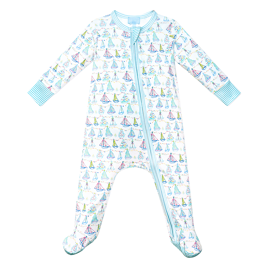 Holiday Harbor Zip Baby Onesie