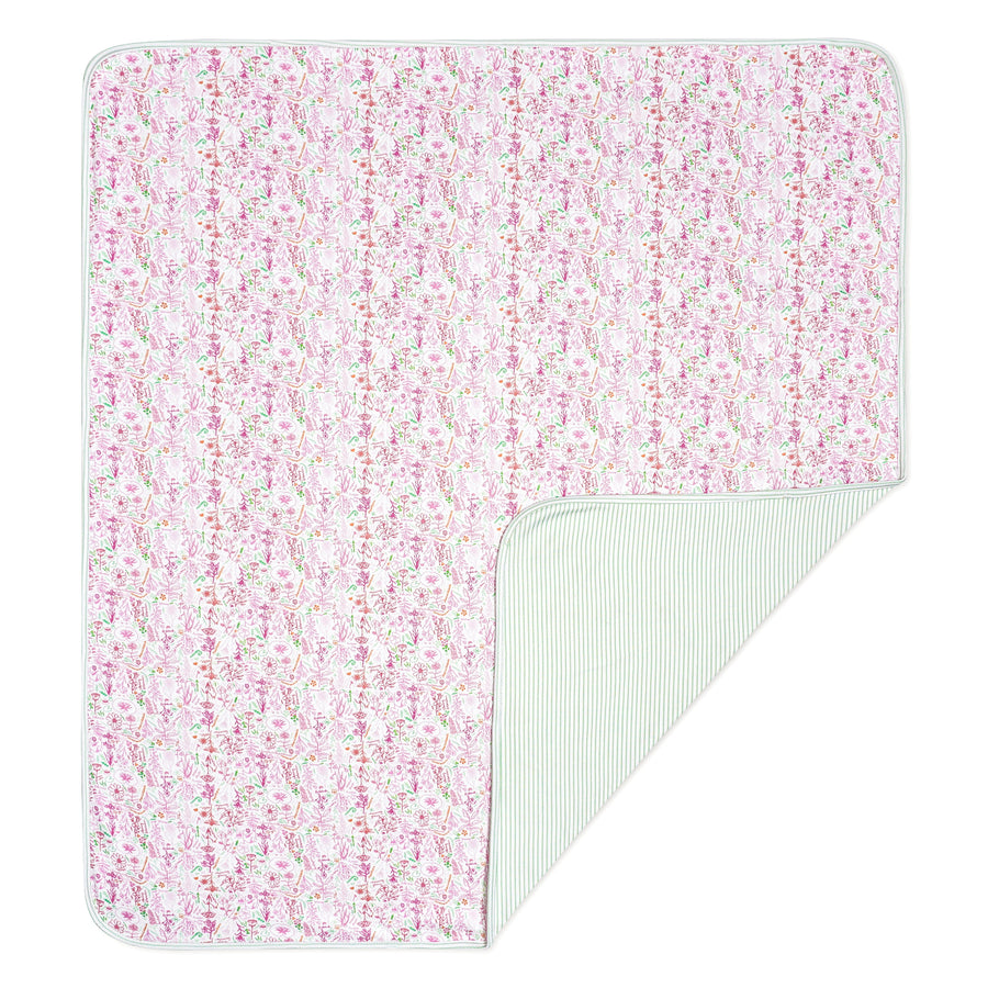 Pink Birth Flowers Baby Blanket