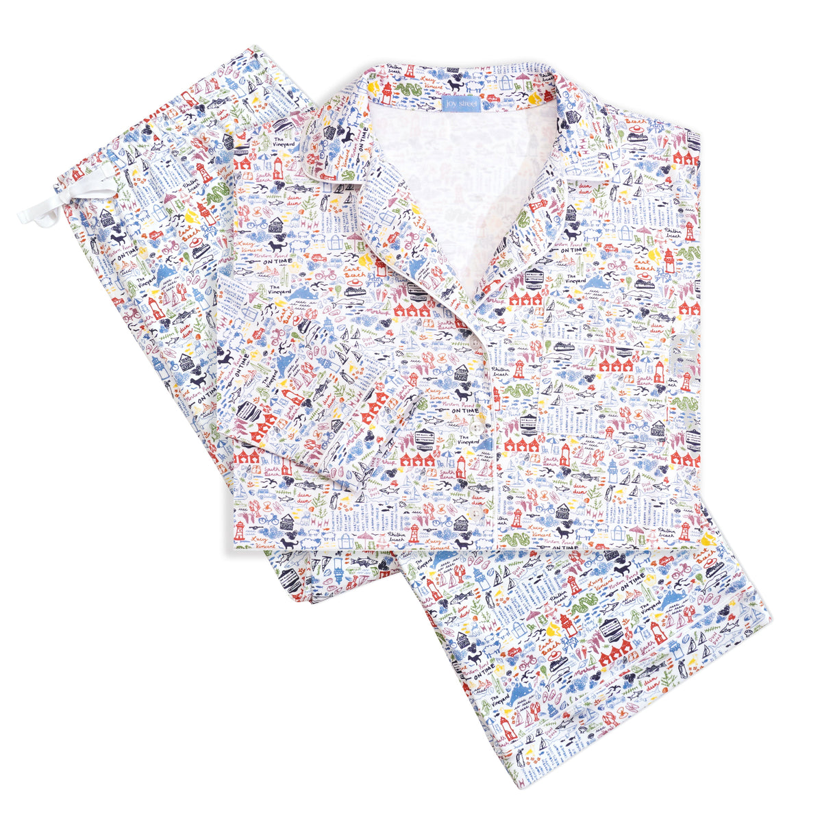 Jersey Shore Women’s Button Front Long Pajama Set