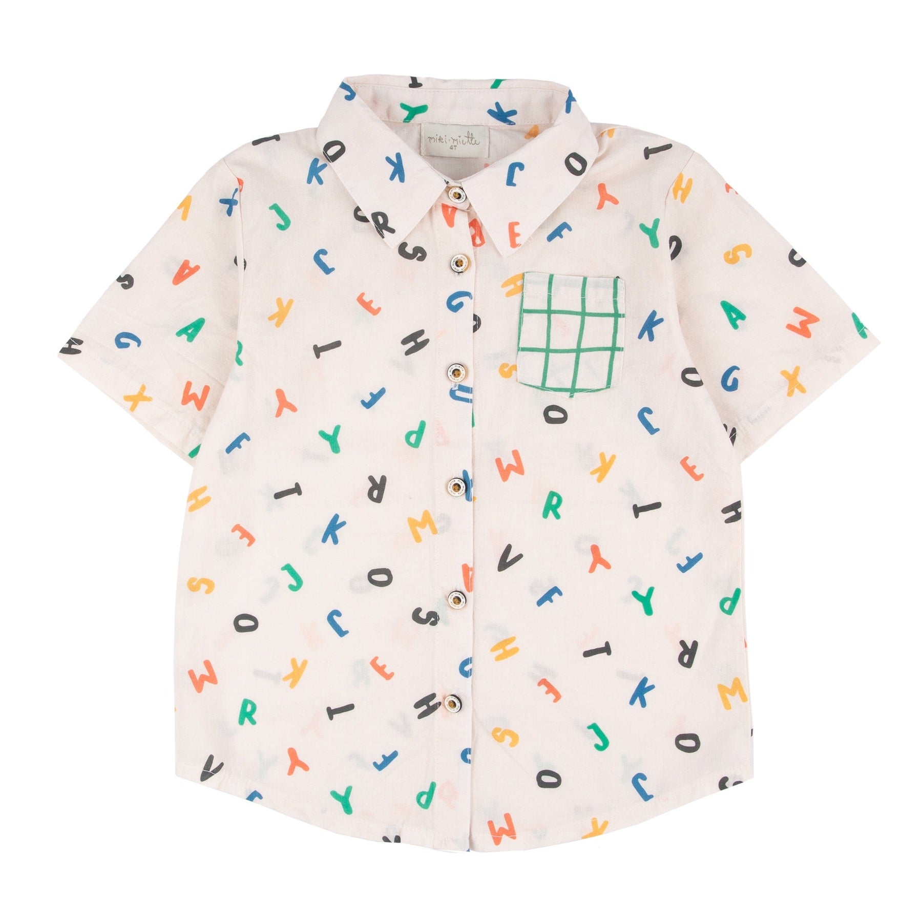 Miki Miette Jerry Button-Up Shirt, Alphabet Soup |Mockingbird Baby & Kids
