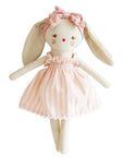 Alimrose bopsy bunny with removable pink stripe dress baby toy