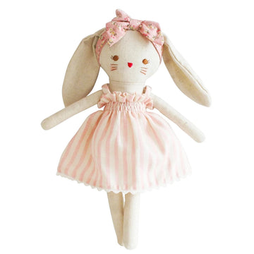 Alimrose bopsy bunny with removable pink stripe dress baby toy