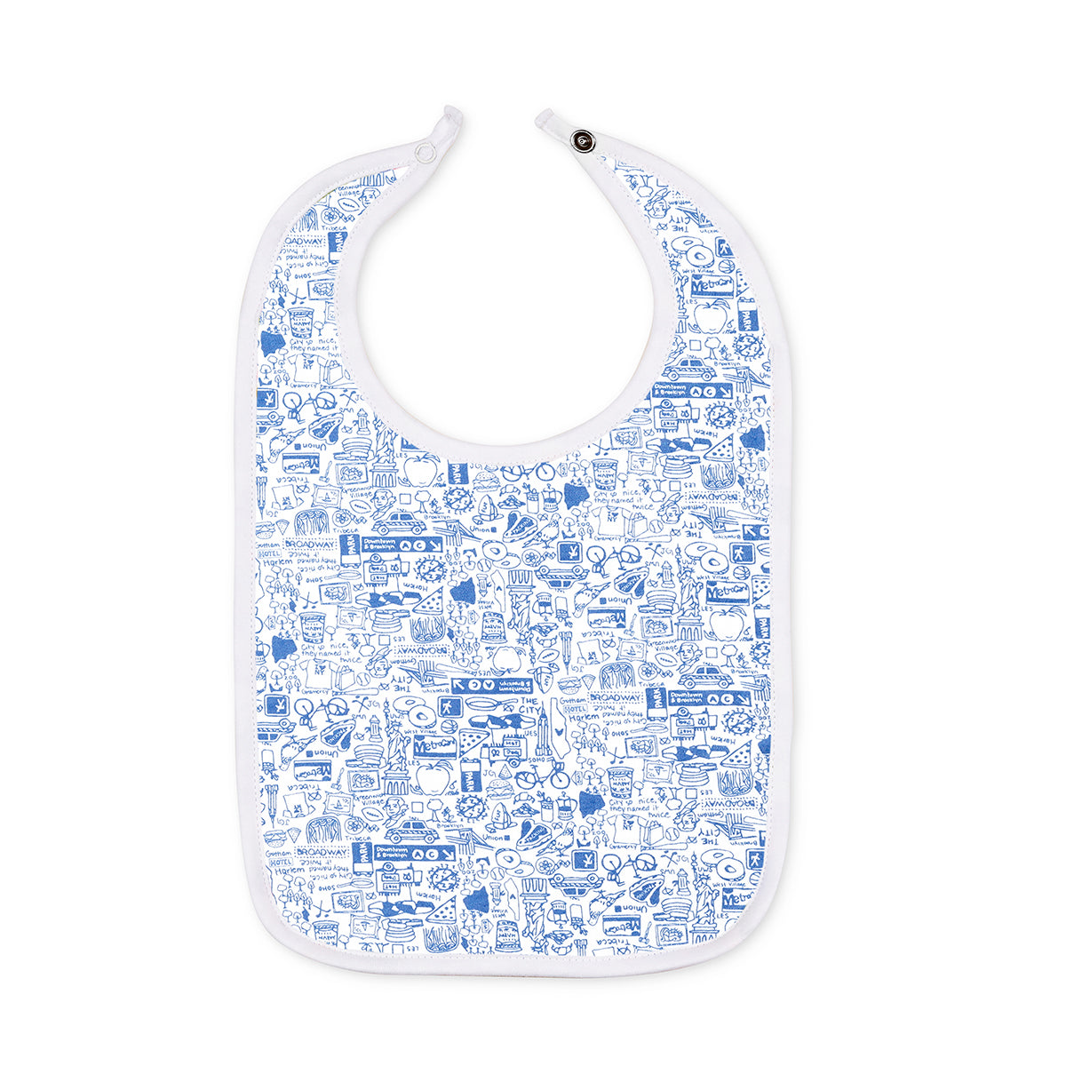 New York City baby bib, blue