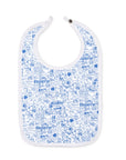 New York City baby bib, blue