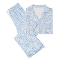 New York City Women's Button Front Long Pajama Set