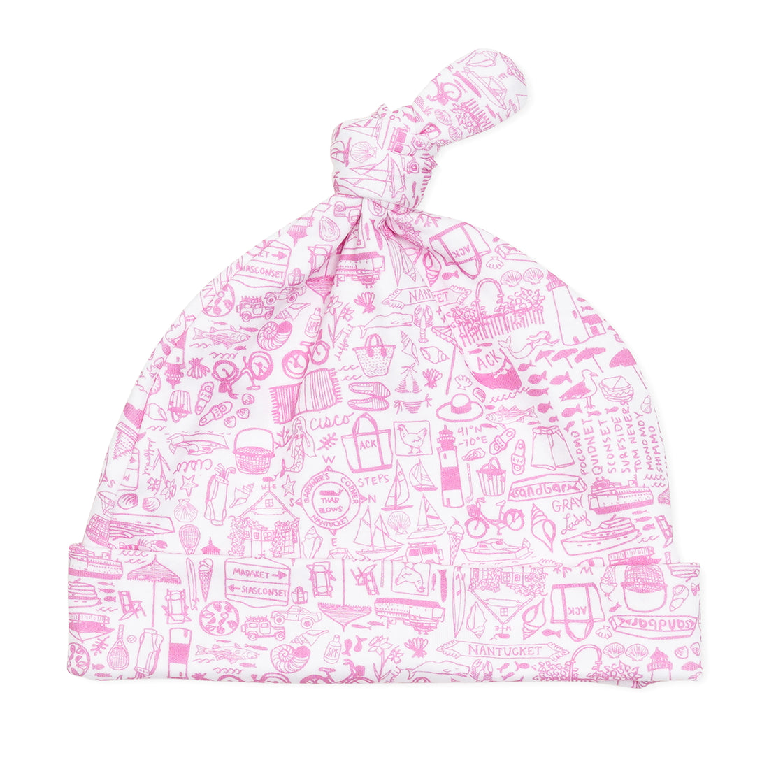 Joy Street Nantucket Printed Baby Hat, Pink
