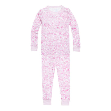 Joy Street Nantucket Printed Pajama Set, Pink