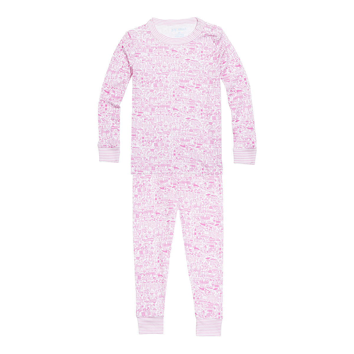 Joy Street Nantucket Printed Pajama Set, Pink