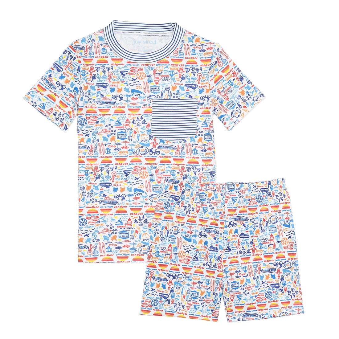 Joy Street Nantucket Sandbar Collab Printed Short Pajama Set