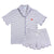 Women’s Scallop Short Pajama Set in Navy Stripe
