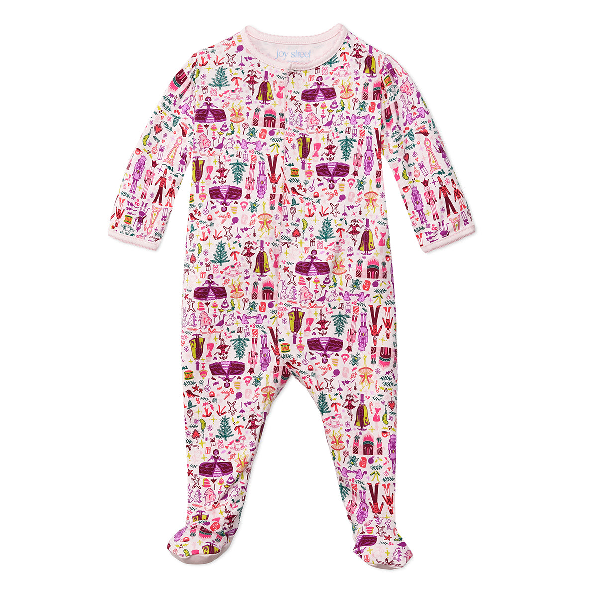 Joy Street Nutcracker Puff Sleeve Zip Onesie