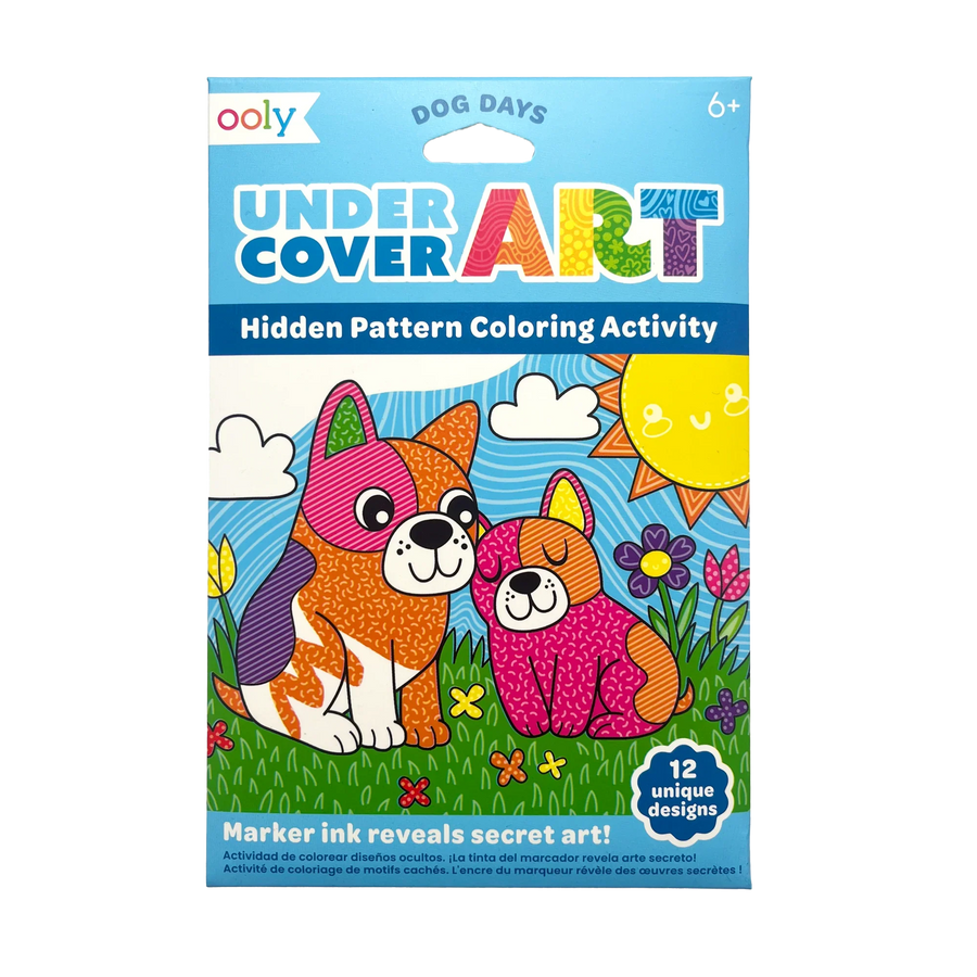 Under Cover Art Hidden Pattern Coloring Activity Art Cards - Dog Days