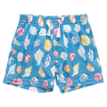 Pink Chicken Swim Trunk Blue Seashells