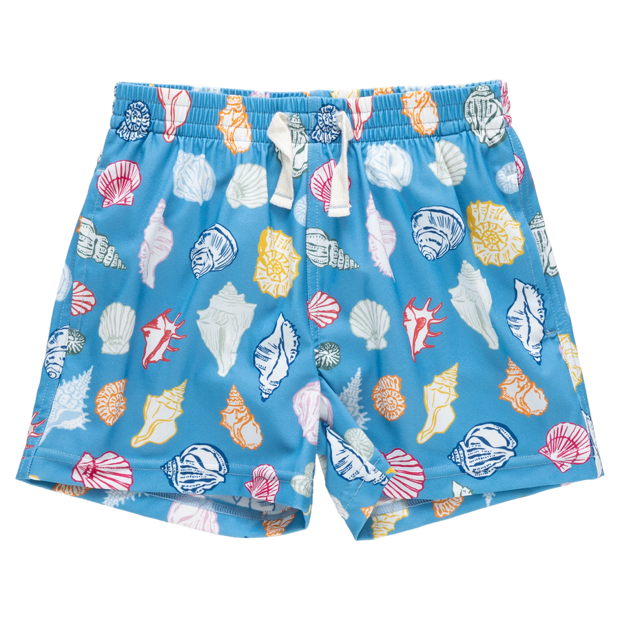 Pink Chicken Swim Trunk Blue Seashells