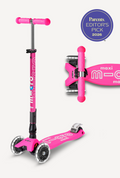 Micro Maxi Foldable LED Scooter | Shocking Pink