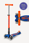 Micro Maxi Foldable LED Scooter | Neon Blaze Orange/Navy