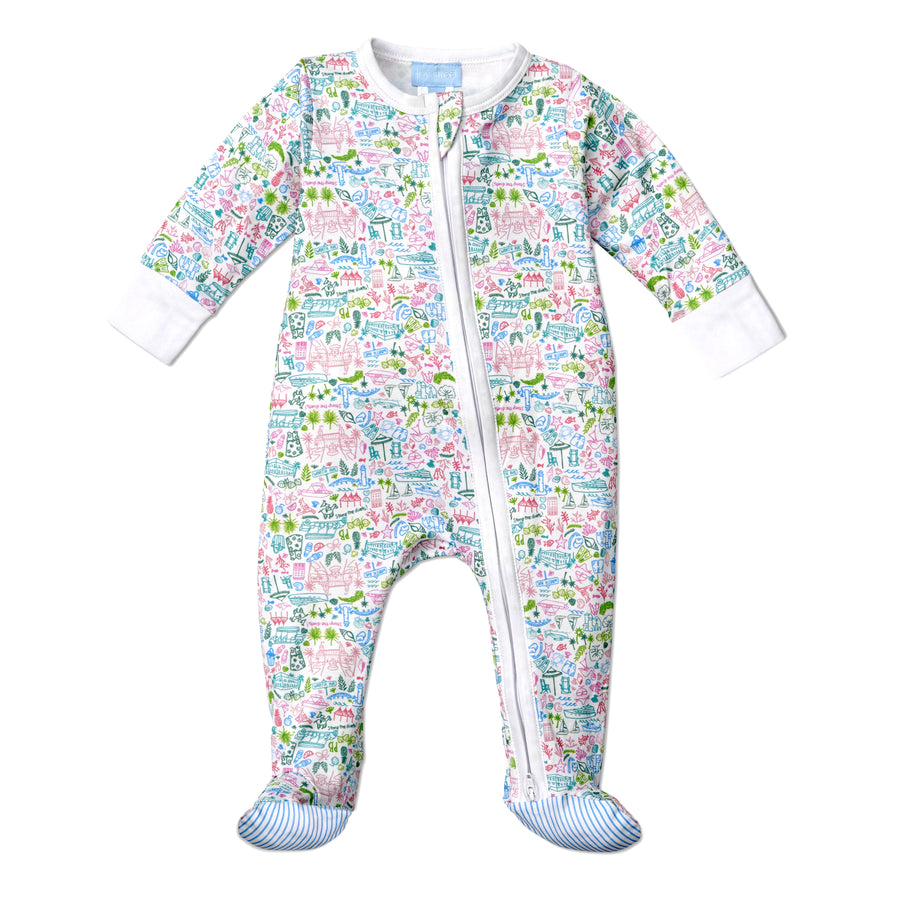 Palm Beach Zip Baby Onesie