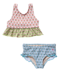 Pink Chicken Girls Palmer Tankini in Multi Prairie Block Print