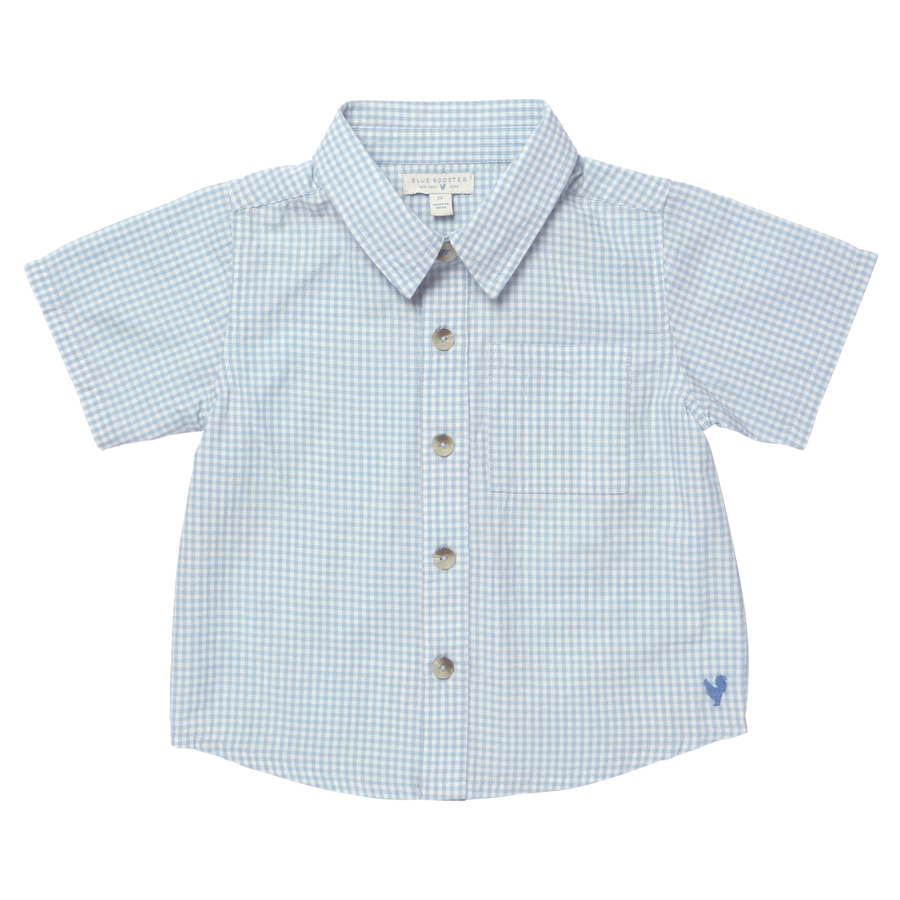 Pink Chicken Boys Jack Shirt in Light Blue Gingham