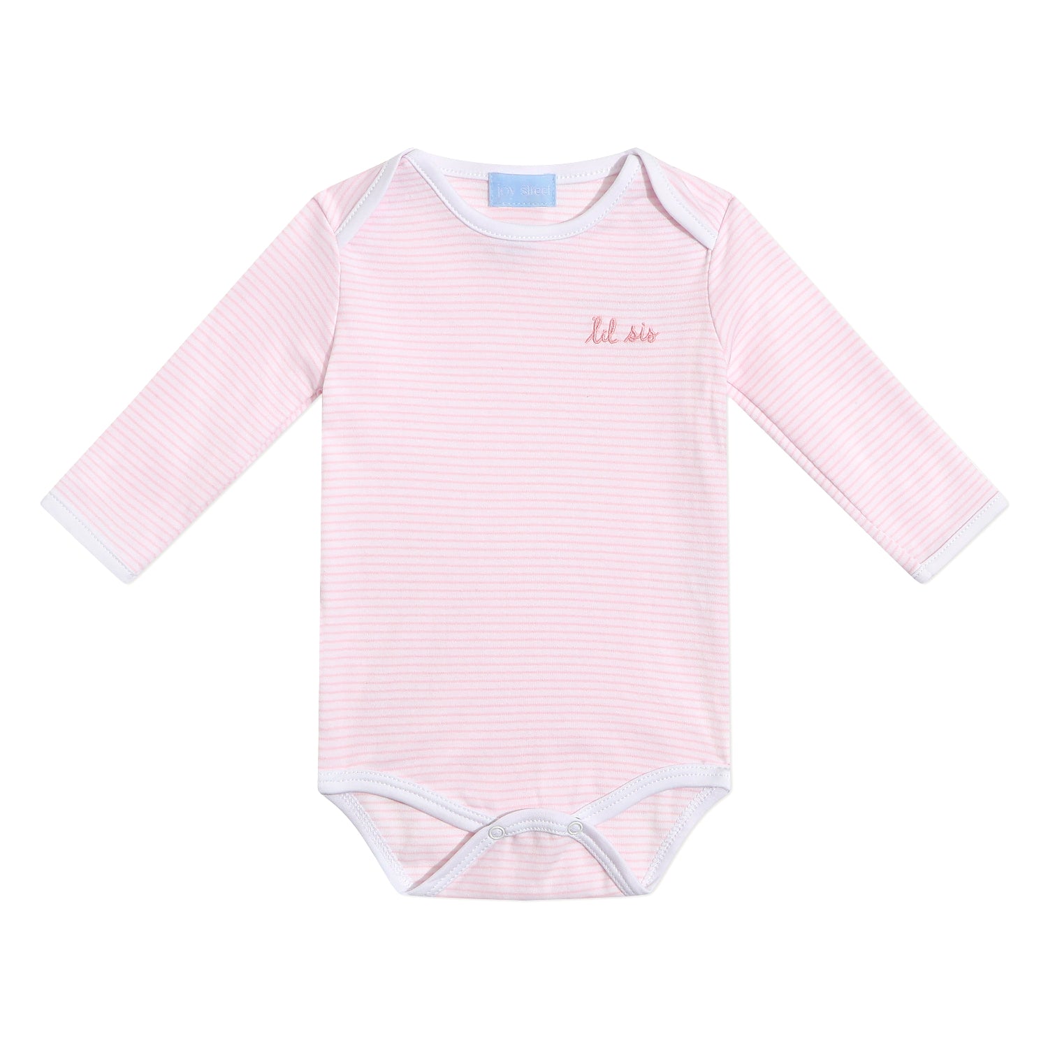 "Lil Sis" Short Sleeve Bodysuit in Pink Stripe
