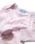 "Lil Sis" Short Sleeve Bodysuit in Pink Stripe