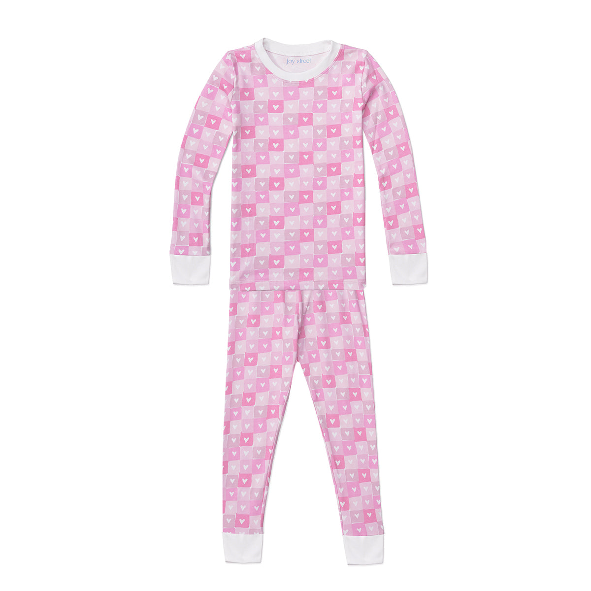 Joy Street Pink Block Hearts Kids Pajamas