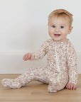 Quincy Mae Bamboo Zip Footie Bloom