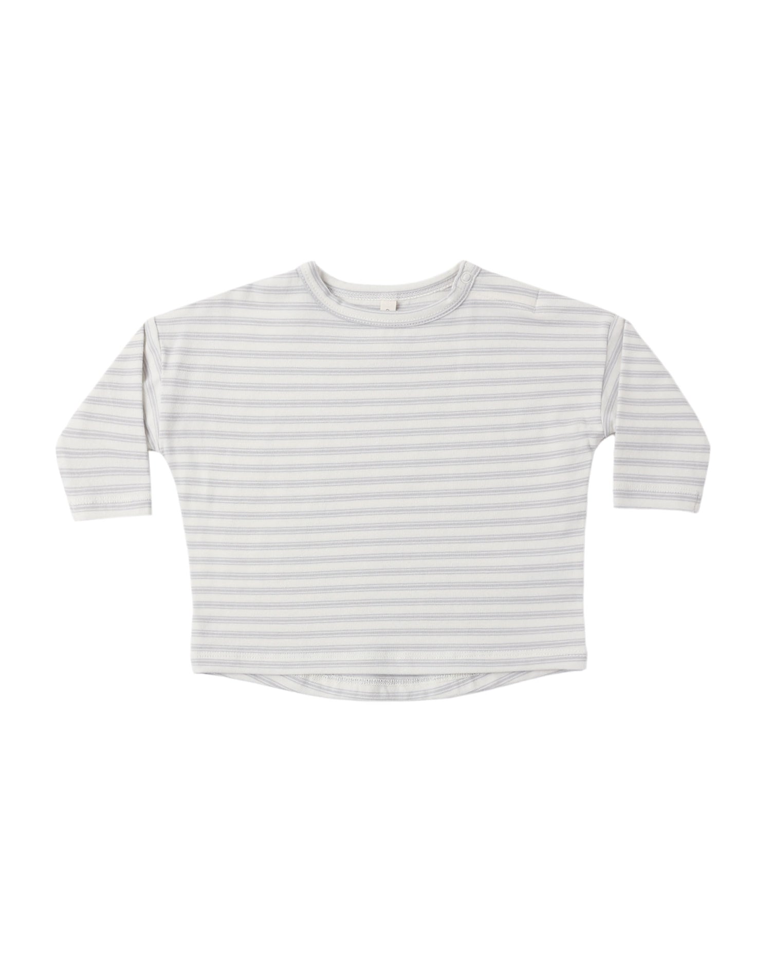 Quincy Mae Long Sleeve Tee in Cloud Stripe