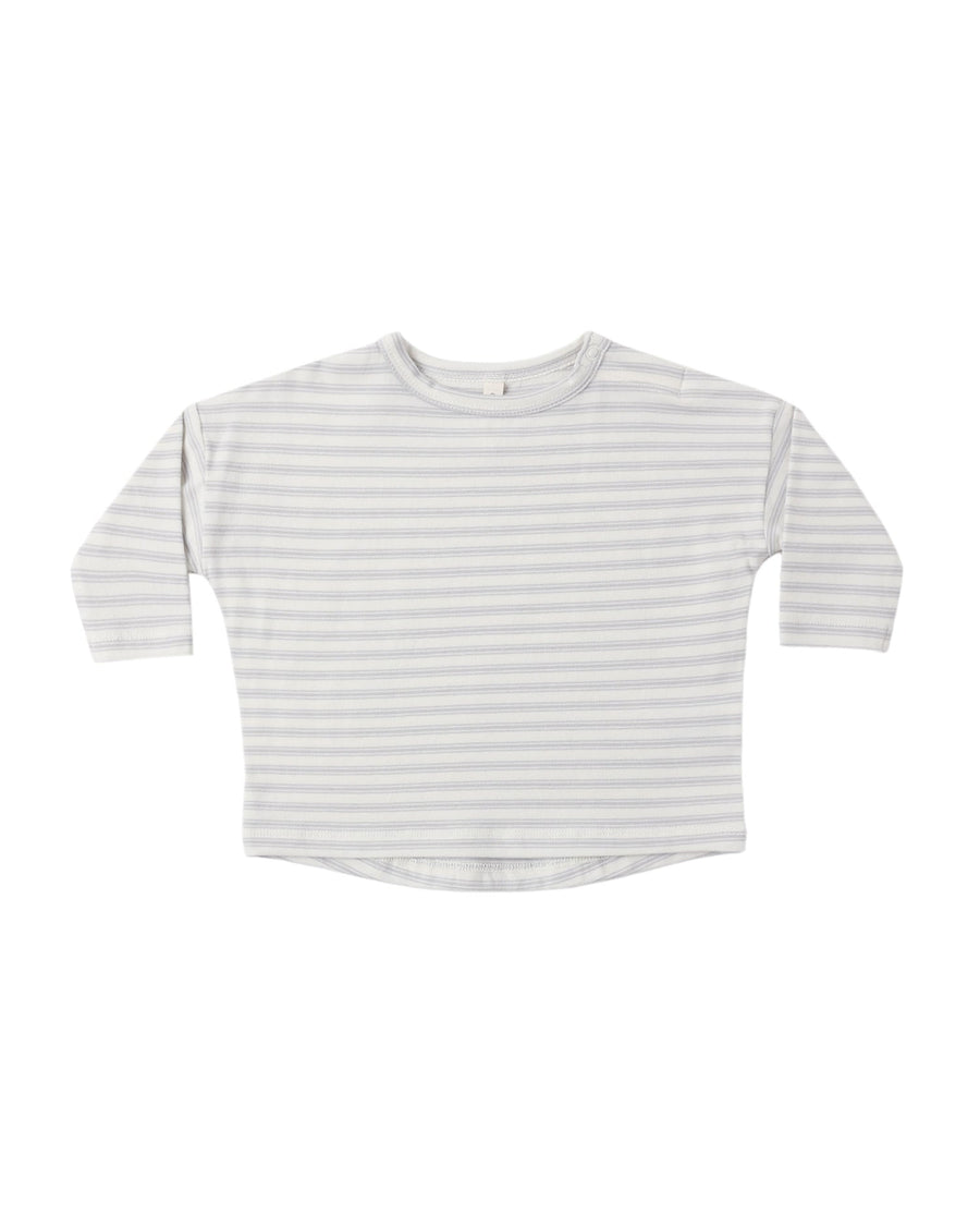 Quincy Mae Long Sleeve Tee in Cloud Stripe