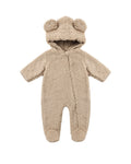 Quincy Mae Bear Jumpsuit Latte