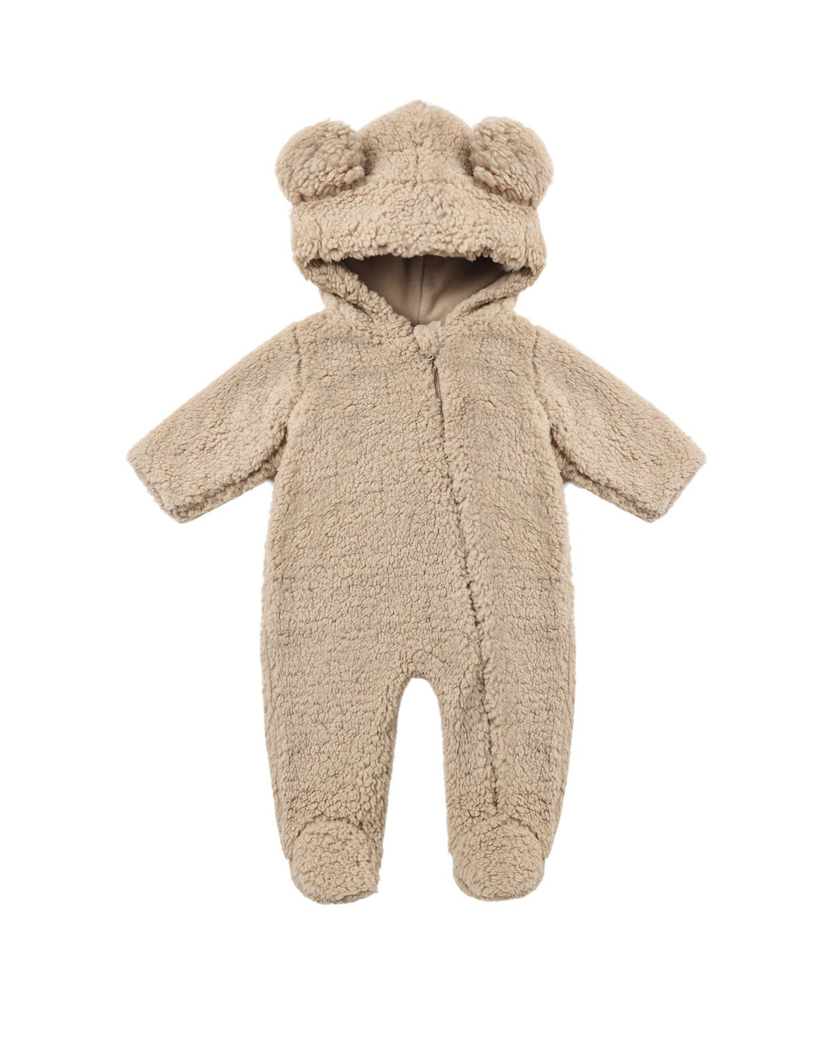 Quincy Mae Bear Jumpsuit Latte