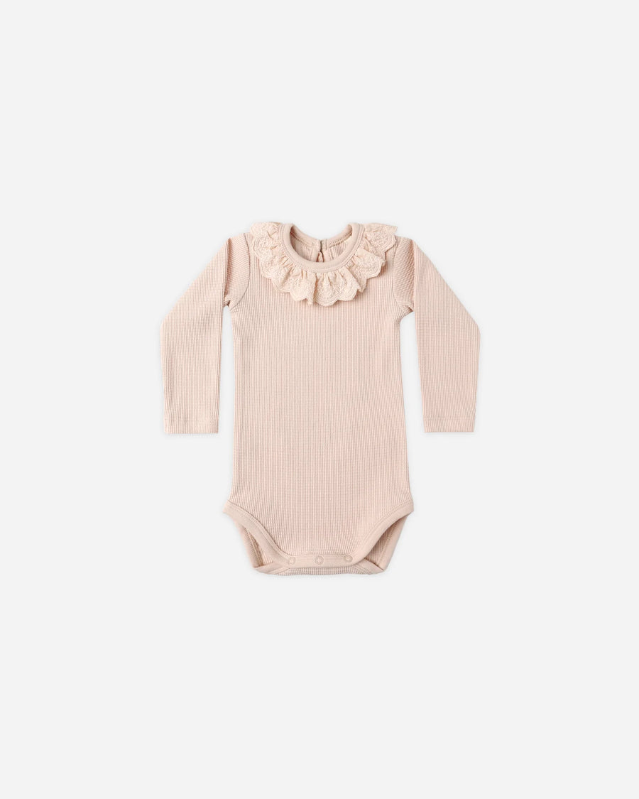 Quincy Mae Ruffle Collar Bodysuit in Antique