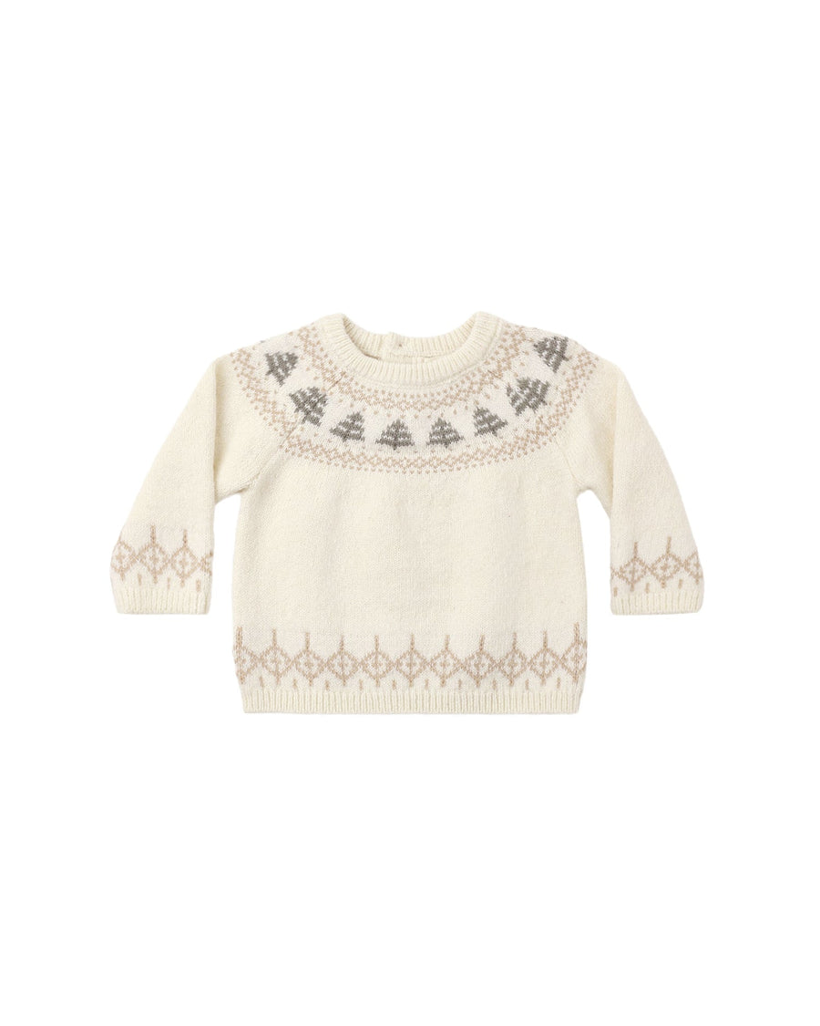 Quincy Mae Rex Sweater Tree Fair Isle