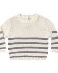 Quincy Mae Rex Sweater in Slate Stripe