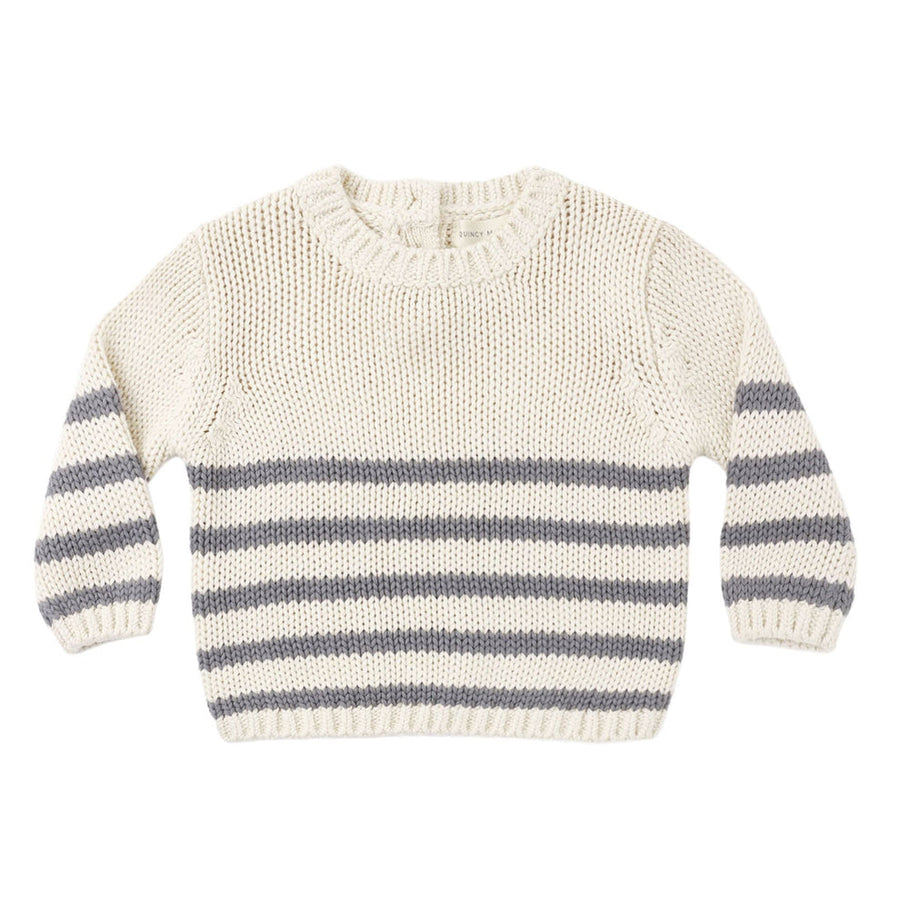 Quincy Mae Rex Sweater in Slate Stripe