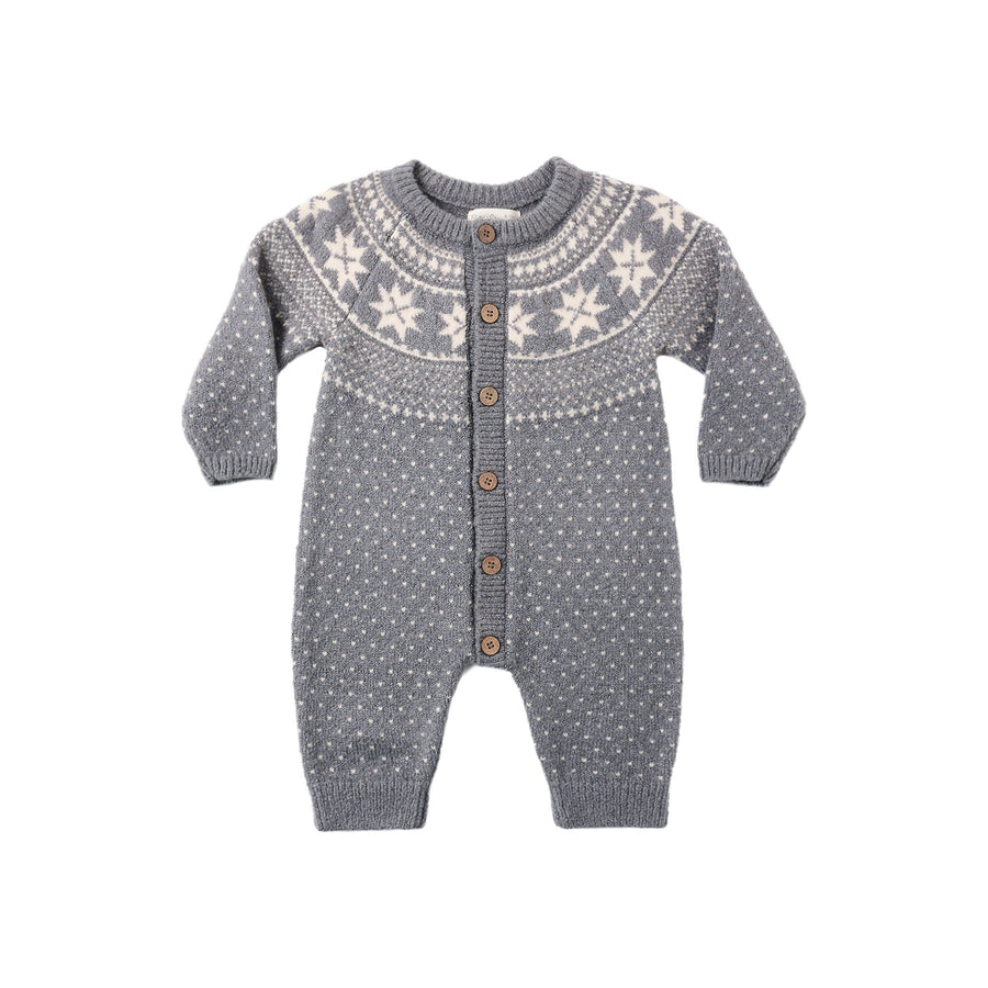 Fair Isle Romper Slate