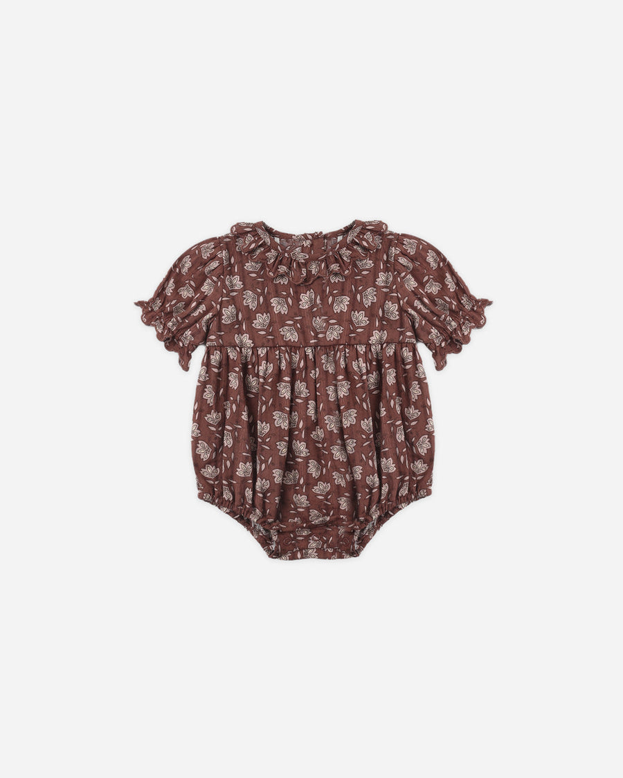 Rylee + Cru Liv Romper in Mulberry Iris