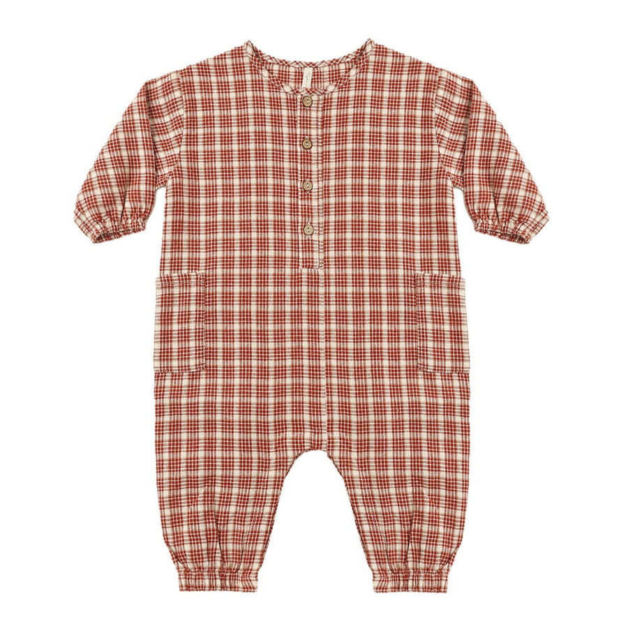 Relaxed Woven Jumpsuit Vintage Plaid