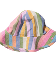 Pink Chicken Baby Girls Sun Hat in Parade Stripe