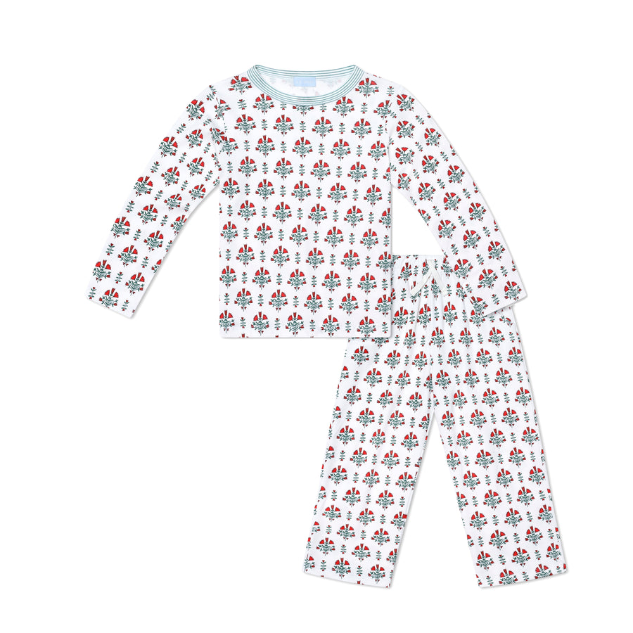 Poinsettia Block Print Long Lounge Play Set