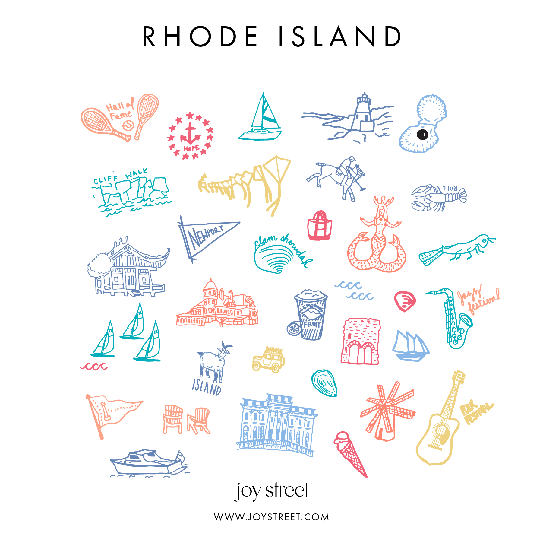 Joy Street Rhode Island Print Card