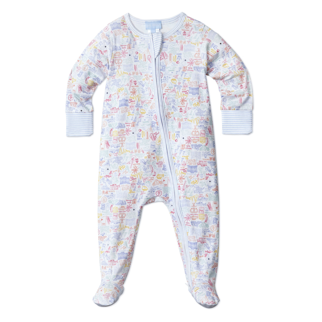 joy street rhode island print baby zip onesie