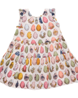 Pink Chicken Girls Eloise Ruffle Dress in Multi Eggs