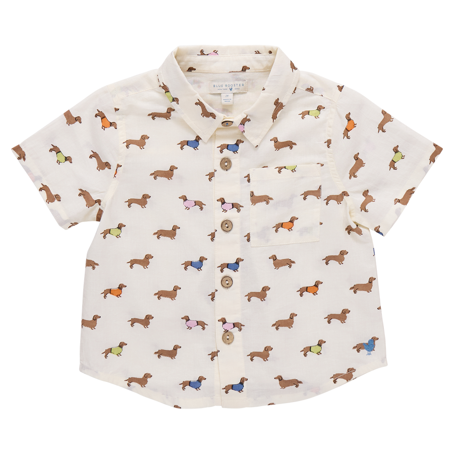 Pink Chicken Baby Boys Jack Shirt in Dachshunds