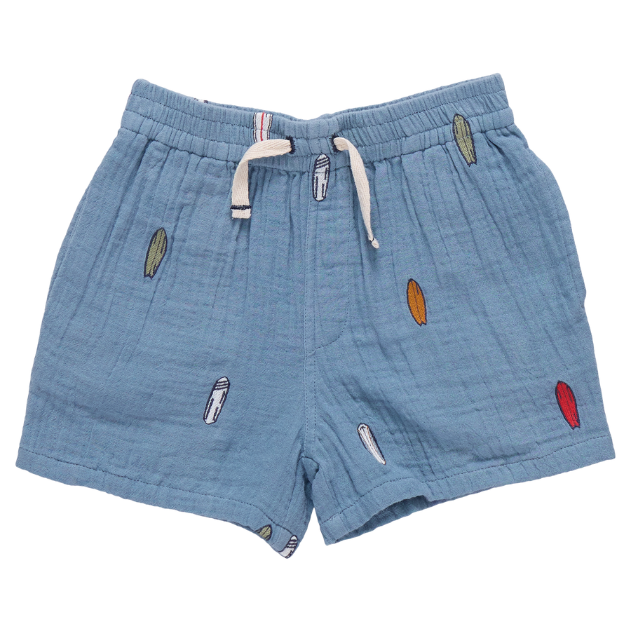 Pink Chicken Boys Calvin Short in Surfboard Embroidery